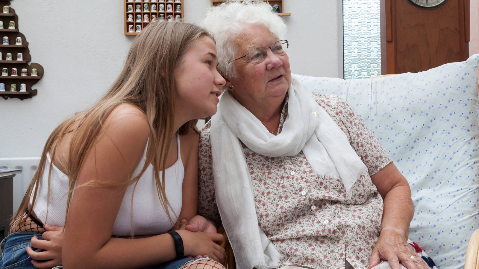 Young person with her grandmother