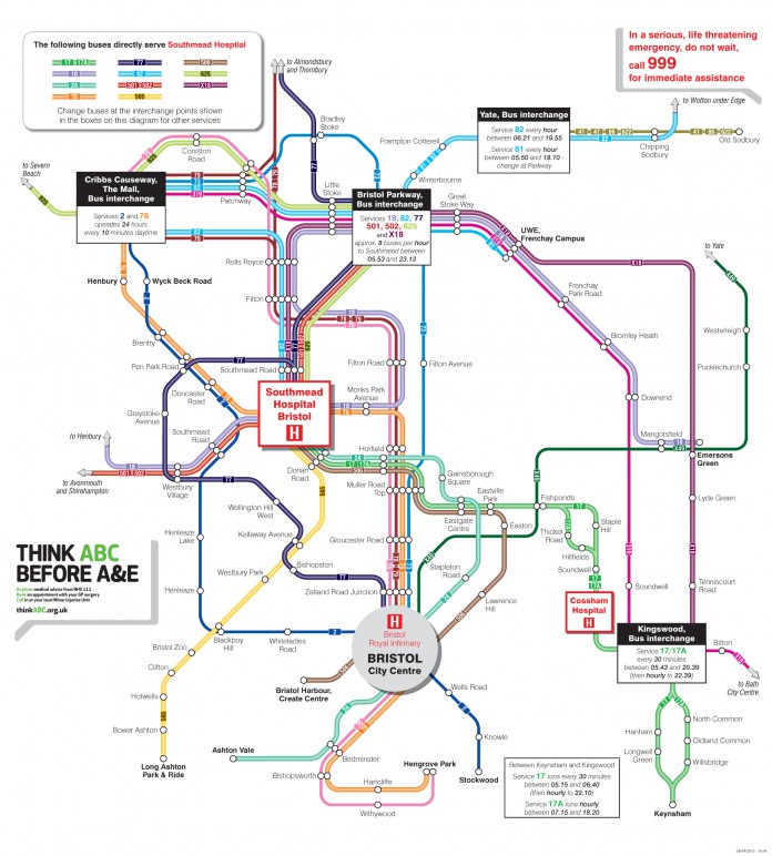 Southmead Hospital map