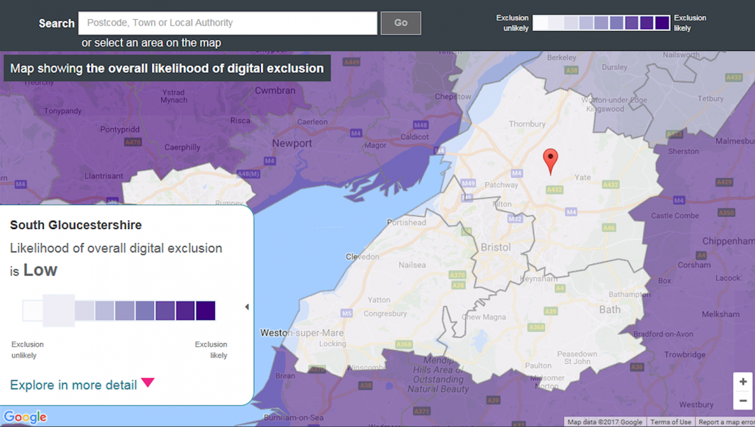 Digital inclusion heatmap - The Tech Partnership Digital inclusion heatmap tool - courtesy of The Tech Partnership