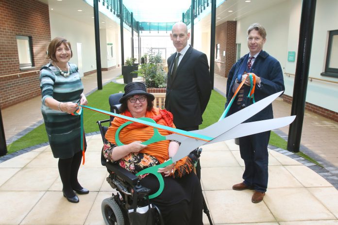 : L-R Councillor Helen Holland, Prospective Resident Pam Fortune, ExtraCare CEO Mick Laverty and Councillor Ben Stokes