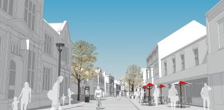 An artists impression of how Regent Street in Kingswood could look in the future