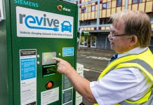 Councillor Steve Reade at an electric vehicle charging point in Filton