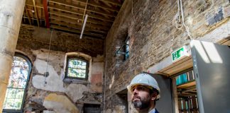 Leader of South Gloucestershire Council, Councillor Toby Savage recently visited Whitfield Tabernacle to see how work to restore the listed building in Kingswood is progressing.