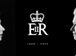 A banner in black and white showing two profiles of Her Majesty Queen Elizabeth II.