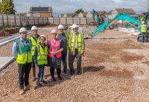 Cabinet Members with responsibility for Schools and for project managing infrastructure projects like this one, Cllrs Erica Williams and Ben Burton, visited the site recently with Headteacher, Carol-Marie Bond and local councillors Nic Labuschagne and Trevor Jones.