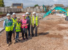 Cabinet Members with responsibility for Schools and for project managing infrastructure projects like this one, Cllrs Erica Williams and Ben Burton, visited the site recently with Headteacher, Carol-Marie Bond and local councillors Nic Labuschagne and Trevor Jones.