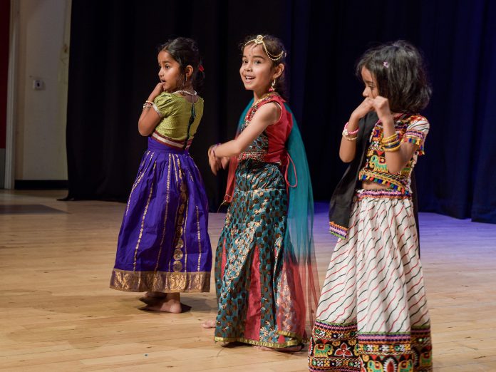 Local children performed an Indian dance routine for guests at the Diwali celebration held at Bradley Stoke Community School.