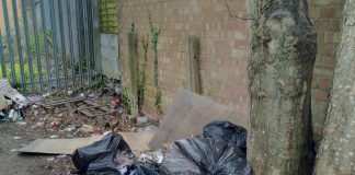 A photograph of fly-tipped waste in Filton