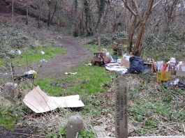 An image of fly-tipped waste in Hanham