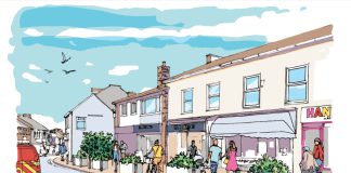 An artist impression of what Hanham High Street improvements could look like
