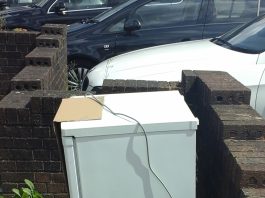 An image of the fly-tipped freezer