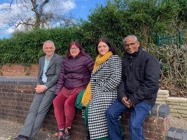 Pictured at Kingswood Park Ward Councillor Sean Rhodes, Partner Lead Member for Communities and Local Place, Councillor Jayne Stansfield, Cabinet Member for Communities and Local Place, Councillor Leigh Ingham, and Kingswood Park Friends member, Raf Ackbar.