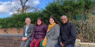 Pictured at Kingswood Park Ward Councillor Sean Rhodes, Partner Lead Member for Communities and Local Place, Councillor Jayne Stansfield, Cabinet Member for Communities and Local Place, Councillor Leigh Ingham, and Kingswood Park Friends member, Raf Ackbar.
