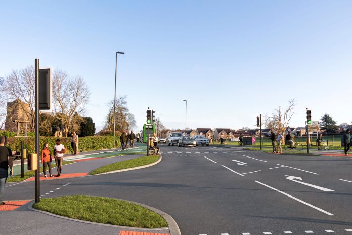 An illustration of how Beesmoor Road/Badminton junction in Coalpit Heath could look.