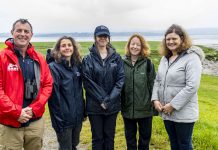 Michael Thompson from the Bristol Avon Rivers Trust, Jen Nightingale and Carys Peotto from the Bristol Zoological Society UK conservation team, Rowena Kenny from South Gloucestershire Council’s Climate and Nature Team and Councillor Louise Harris, South Gloucestershire Council’s cabinet member for the Climate and Nature Emergency.