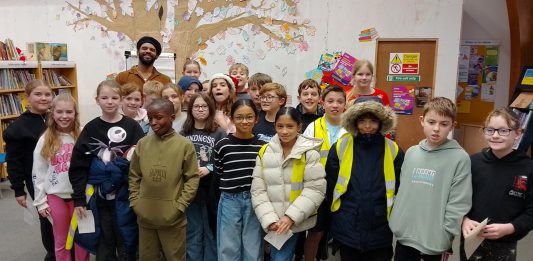 Pupils from Blackhorse Primary School and Alex Wharton