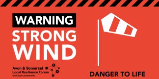 Red strong wind warning