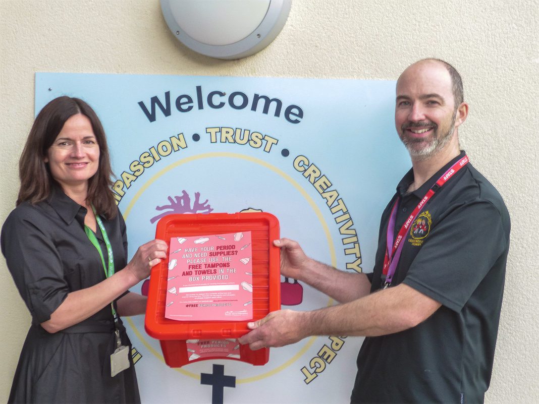 Period products handed out to schools