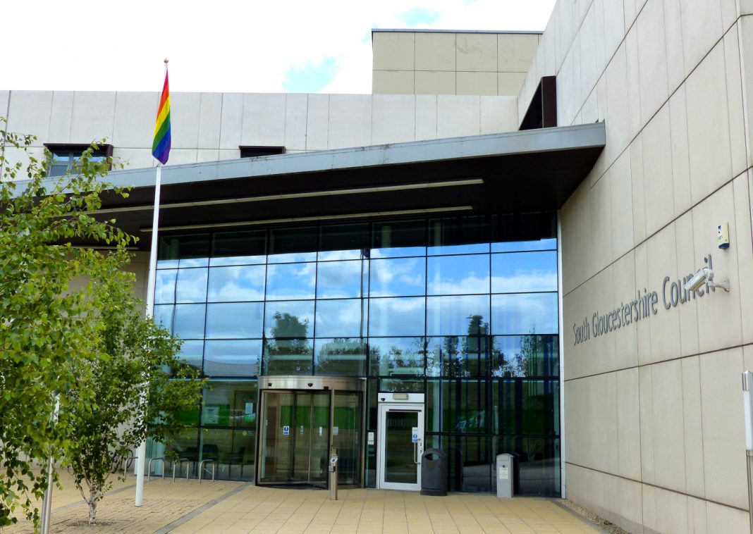Rainbow flag at SGC offices Jul 2019