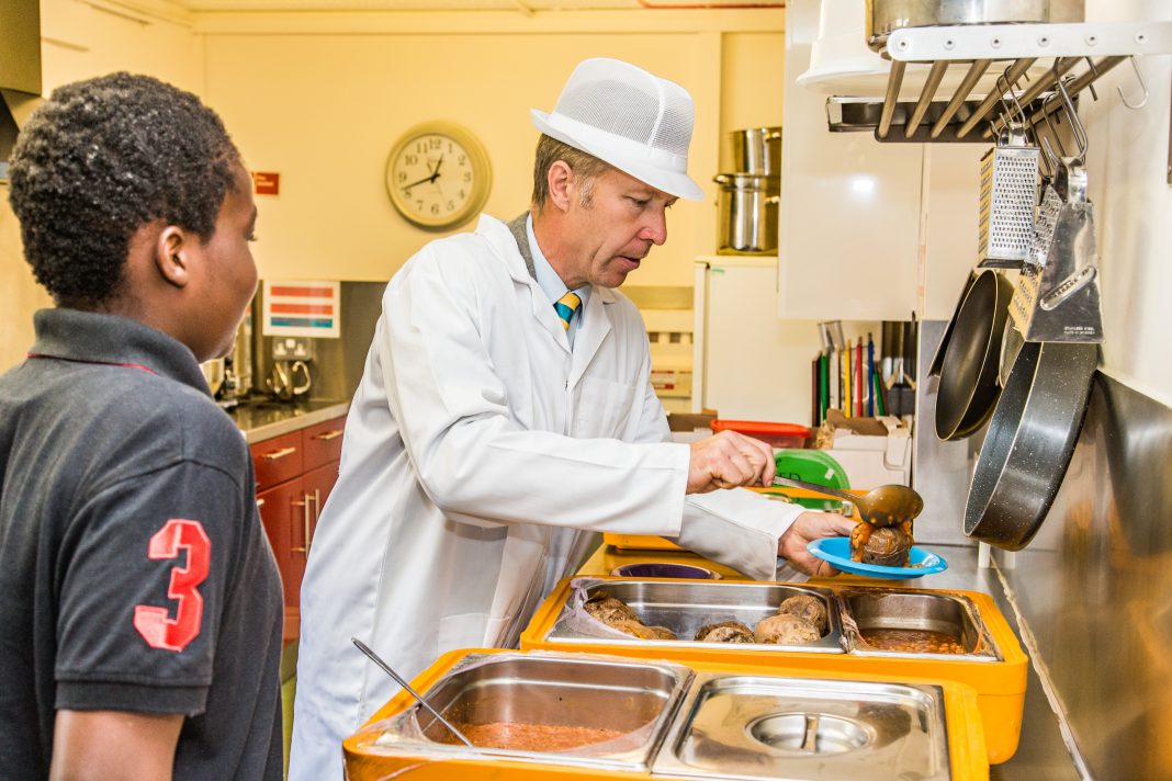 Cllr Ben Stokes serves healthy meals