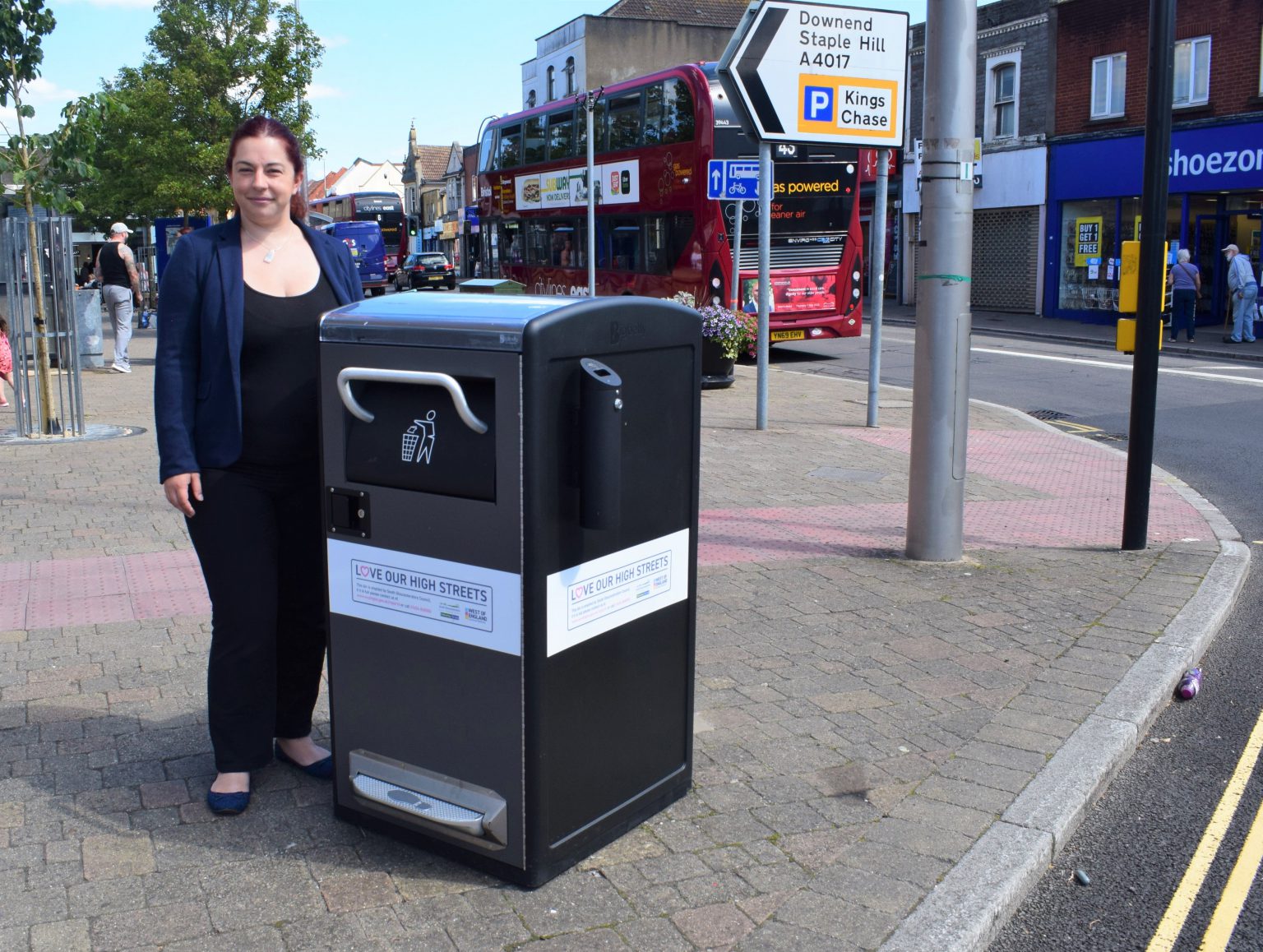 New, environmentally friendly litter bins for Kingswood High Street