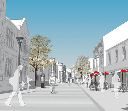 An artists impression of how Regent Street in Kingswood could look in the future