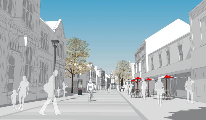 An artists impression of how Regent Street in Kingswood could look in the future