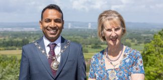 Chair of South Gloucestershire Council, councillor Sanjay Shambhu (left) and Vice Chair of South Gloucestershire Council, councillor Judy Adams (right).