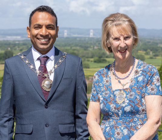Chair of South Gloucestershire Council, councillor Sanjay Shambhu (left) and Vice Chair of South Gloucestershire Council, councillor Judy Adams (right).