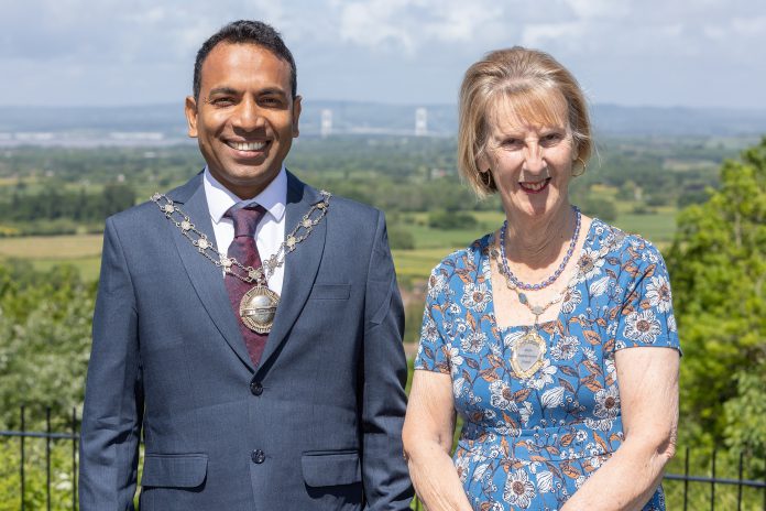 Chair of South Gloucestershire Council, councillor Sanjay Shambhu (left) and Vice Chair of South Gloucestershire Council, councillor Judy Adams (right).