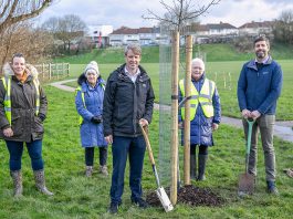 Councillor Toby Savage, Kingswood MP Chris Skidmore, members of the Friends of Southey Park.