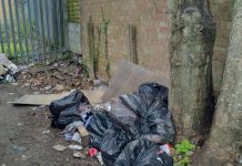 A photograph of fly-tipped waste in Filton