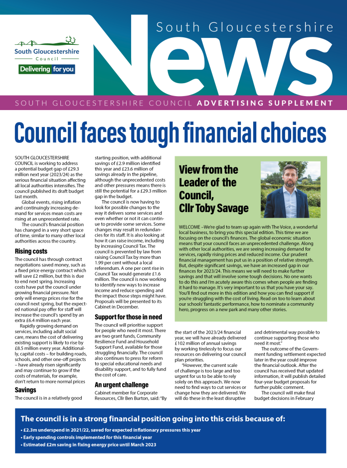 The front cover of the October edition of South Gloucestershire News