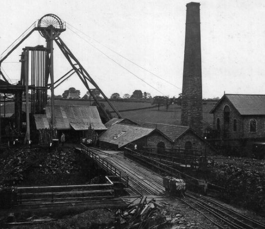 A black and white image of the former Frog Lane Colliery