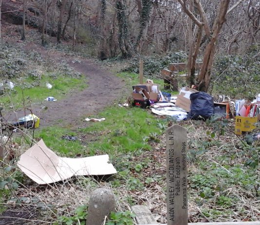An image of fly-tipped waste in Hanham