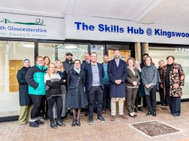 Councillors Savage, Williams and Burton with members of South Gloucestershire Council’s Community Learning & Skills team.