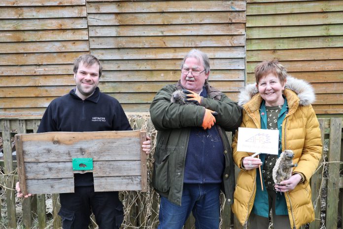 Tom Hampson, volunteer at Hedgehog Rescue, Councillor Steve Reade, cabinet member responsible for the environment at South Gloucestershire Council, and Yvonne Cox, founder of Hedgehog Rescue in Yate