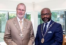 Chair of the Council, councillor Mike Drew and Vice Chair, councillor Franklin Owusu-Antwi