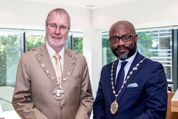 Chair of the Council, councillor Mike Drew and Vice Chair, councillor Franklin Owusu-Antwi