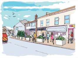An artist impression of what Hanham High Street improvements could look like