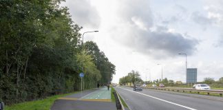 Illustration of how the improvements could look near the Bromley Heath Viaduct on the A4174