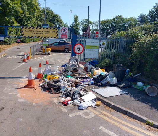 A photograph of the fly-tipped waste