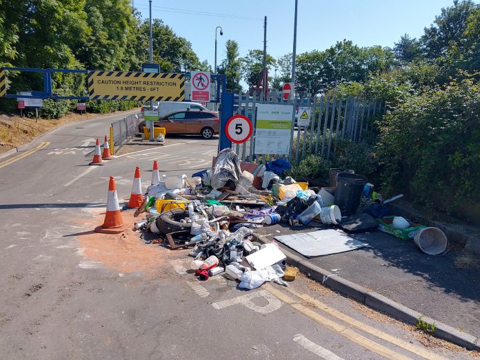 A photograph of the fly-tipped waste