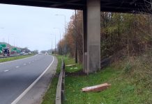 Litter alongside the A4174 ring road