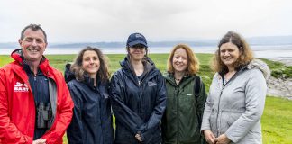 Michael Thompson from the Bristol Avon Rivers Trust, Jen Nightingale and Carys Peotto from the Bristol Zoological Society UK conservation team, Rowena Kenny from South Gloucestershire Council’s Climate and Nature Team and Councillor Louise Harris, South Gloucestershire Council’s cabinet member for the Climate and Nature Emergency.