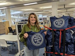 Councillor Alison Evans with some of the warm packs