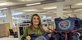 Councillor Alison Evans with some of the warm packs