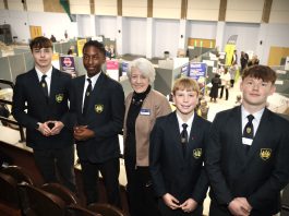 Councillor Tyrrell and some of The Castle School students