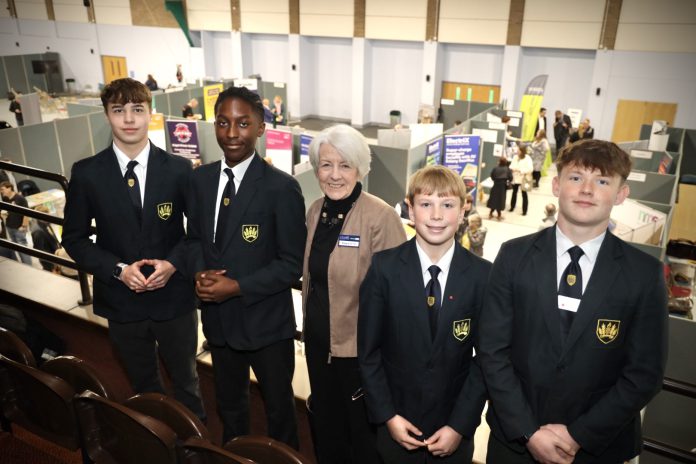 Councillor Tyrrell and some of The Castle School students