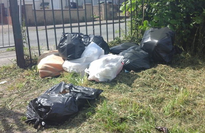 Dumped bags of rubbish